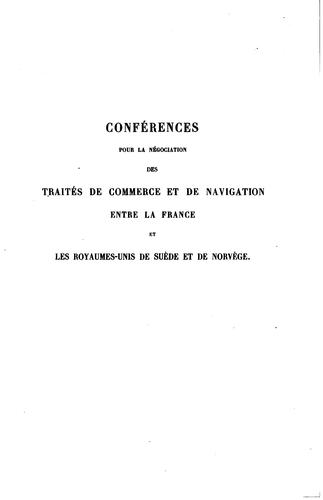 Traité de commerce entre la France et les royaumes-unis de Suède et de Norvège et tarifs annexes.  1er août-30 décembre 1881 by France cover