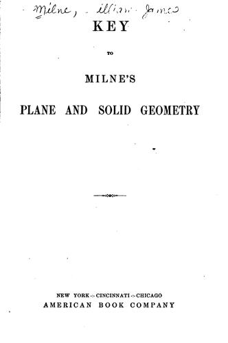 Key to Milne's plane and solid geometry