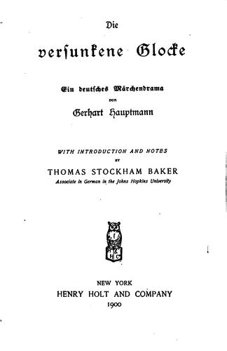 Die versunkene Glocke by Gerhart Hauptmann cover