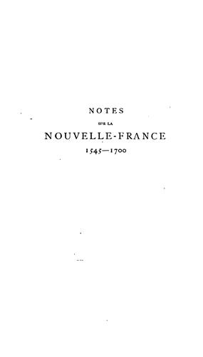 Notes pour servir à l'histoire, à la bibliographie et à la cartographie de la Nouvelle-France et des pays adjacents 1545-1700 by Henry Harrisse cover