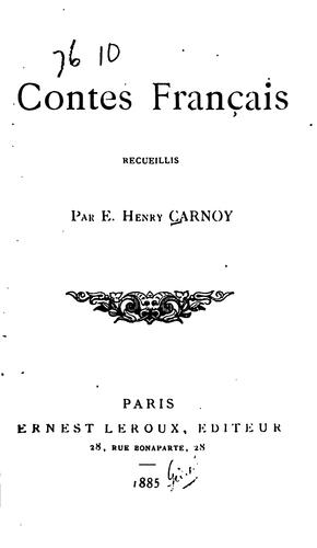 Contes français by Carnoy, Henry cover