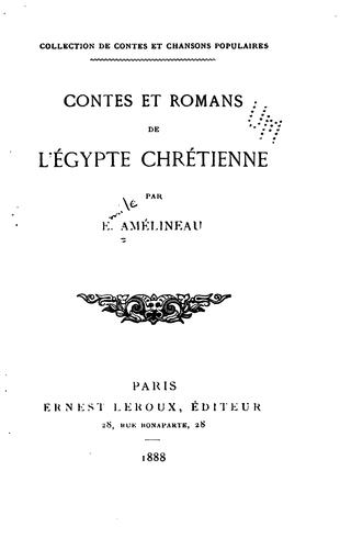 Contes et romans de l'Égypte chrétienne by E. Amélineau cover