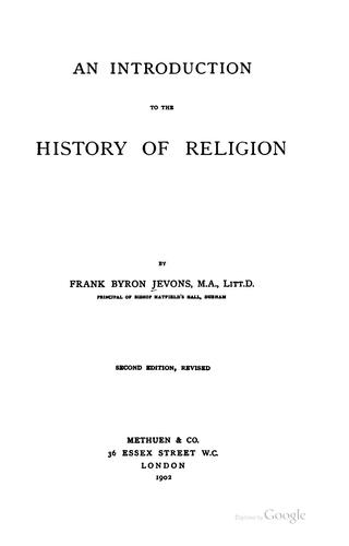 An introduction to the history of religion