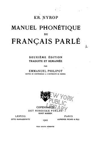 Manuel phonétique du français parlé by Kristoffer Nyrop cover