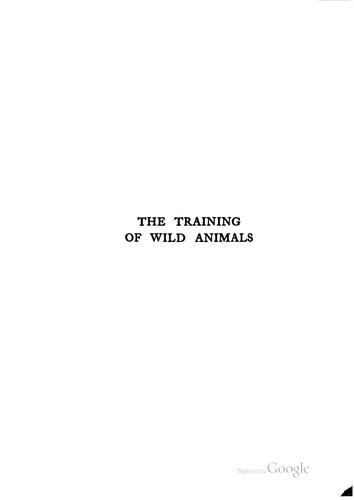 The Training of Wild Animals