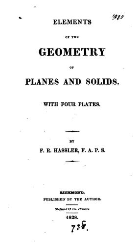 Elements of the geometry of planes and solids