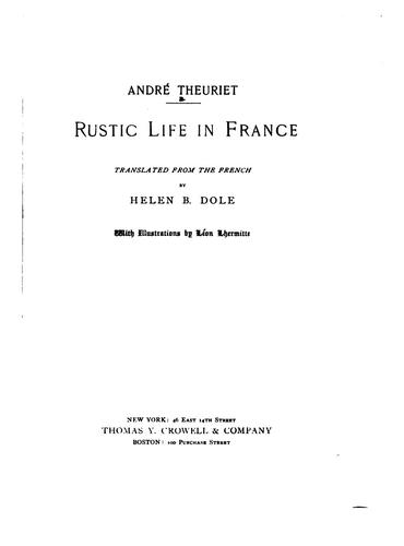 Rustic life in France by Theuriet, André Claude Adhemar André i.e. cover