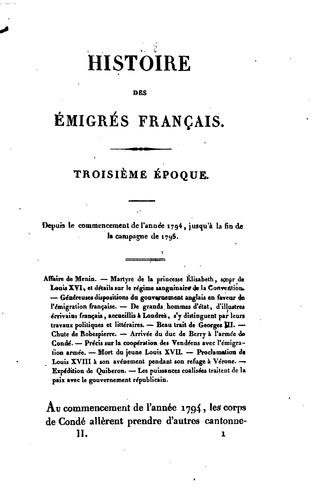 Histoire des émigrés francais, depuis 1789, jusqu'en 1828 by A. Antoine cover