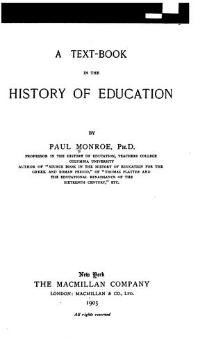 A text-book in the history of education