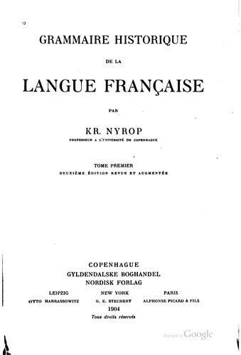 Grammaire historique de la langue française