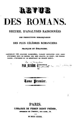 Revue des romans by Pierre Augustin Eusèbe Girault de Saint-Fargeau cover
