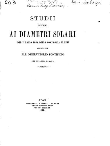 Studii intorno ai diametri solari