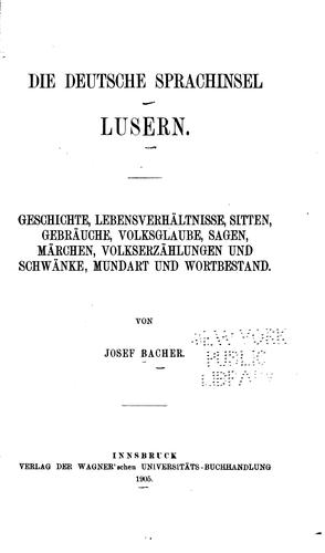 Die deutsche Sprachinsel Lusern by Josef Bacher cover