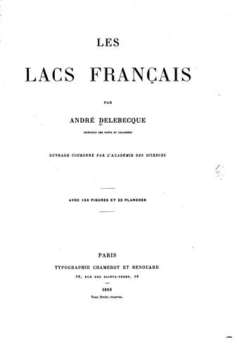 Les lacs français by André Delebecque, André Delebecque cover
