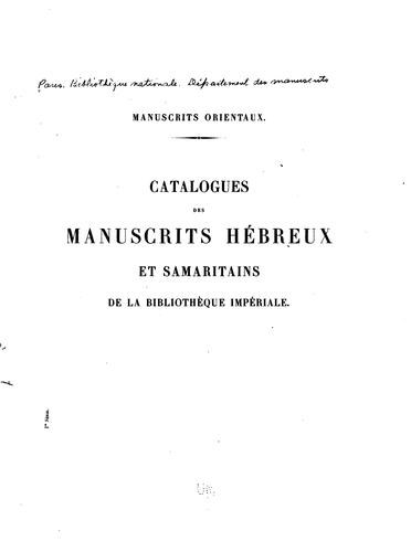 Manuscrits orientaux by Bibliothèque nationale (France). Département des manuscrits. cover
