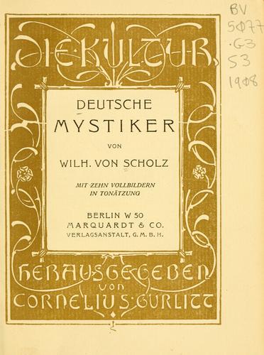 Deutsche Mystiker by Scholz, Wilhelm von cover
