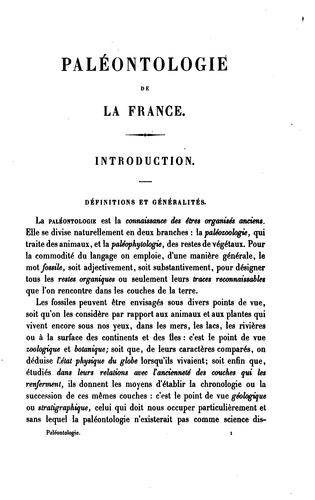 Paléontologie de la France by Archiac, A. vicomte d' cover