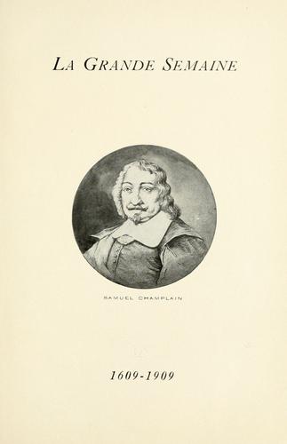 La grande semaine by J. Arthur Favreau cover