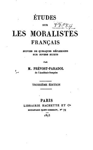 Études sur les moralistes français