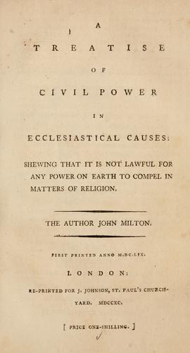 A treatise of civil power in ecclesiastical causes