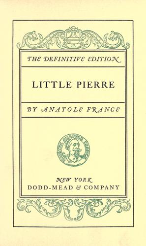 Little Pierre by Anatole France cover