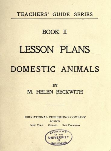 Lesson plans by Mary Helen Beckwith cover