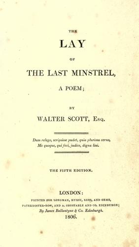 The lay of the last minstrel
