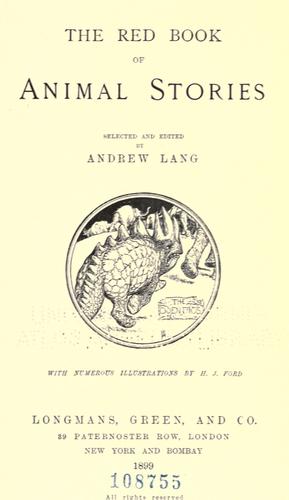 The red book of animal stories by Andrew Lang, Henry Justice Ford cover