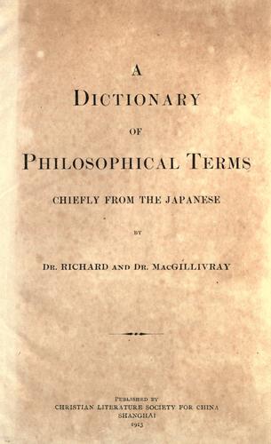 A dictionary of philosophical terms