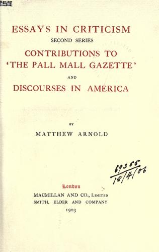 The works of Matthew Arnold