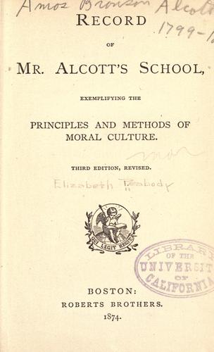 Record of Mr. Alcott's school