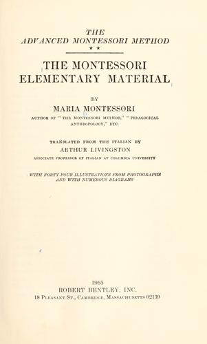 The Montessori elementary material