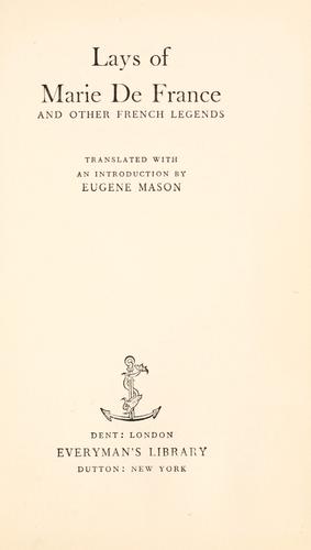 Lays of Marie de France by Marie de France cover