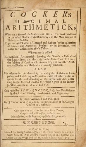 Cocker's decimal arithmetick