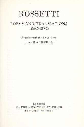 Poems & translations, 1850-1870