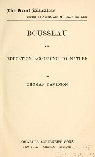 Rousseau and education according to nature