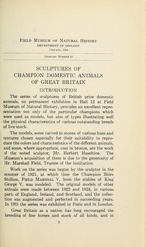 Sculptures by Herbert Haseltine of champion domestic animals of Great Britain