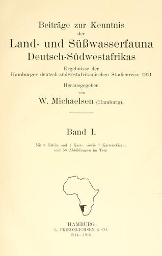 Beiträge zur Kenntnis der Land- und Süsswasserfauna Deutsch-Südwestafrikas by Johann Wilhelm Michaelsen cover