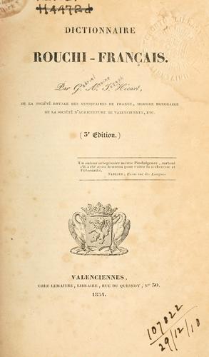 Dictionnaire rouchi-français by Gabriel Antoine Joseph Hécart cover