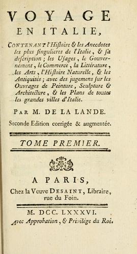 Voyage d'un François en Italie, fait dans les années 1765 &1766
