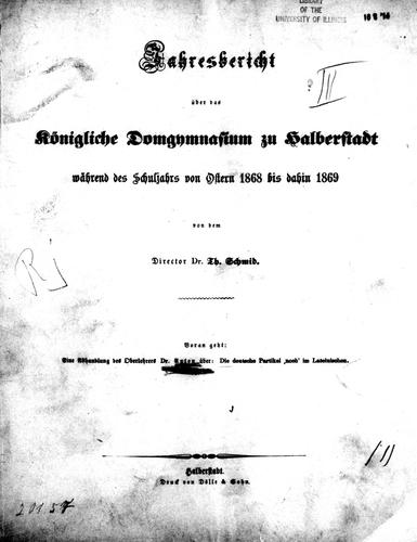 Die deutsche Partikel "noch" im Lateinischen by Hugo Saintine Anton cover