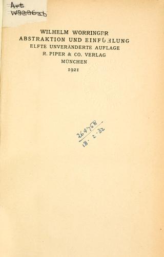 Abstraktion und Einfühlung