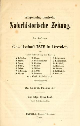 Allgemeine deutsche naturhistorische Zeitung by  cover