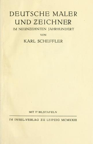 Deutsche Maler und Zeichner im neunzehnten Jahrhundert by Karl Scheffler cover