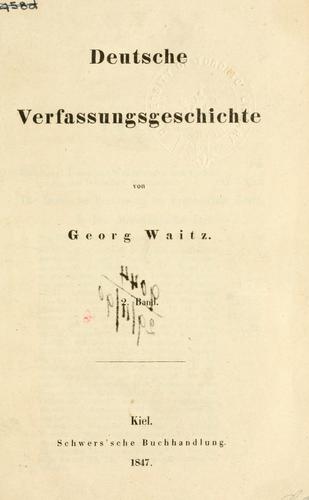 Deutsche Verfassungsgeschichte by Georg Waitz cover