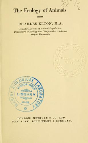 The ecology of animals by Charles S. Elton cover