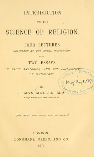 Introduction to the science of religion