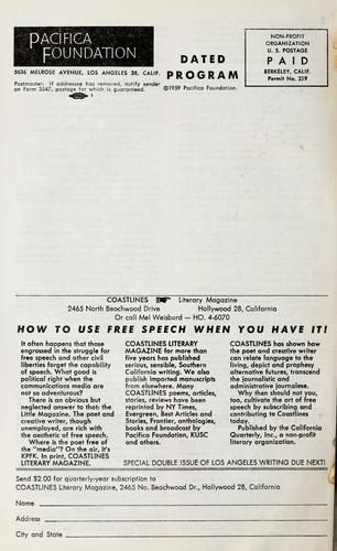 KPFK program folio