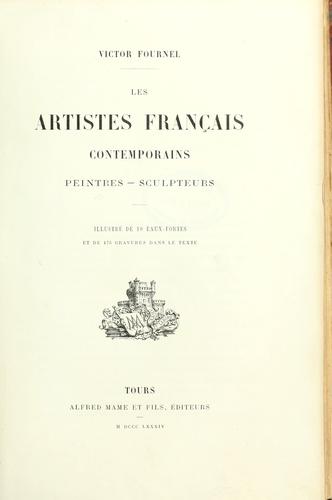 Les artistes français contemporains by Victor Fournel cover