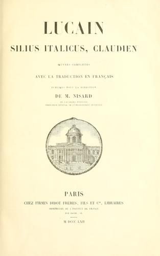 Lucain, Silius Italicus, Claudien by  cover